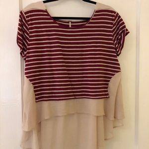Free People short sleeve high low shirt size M